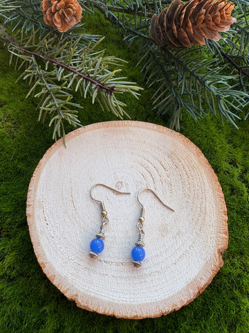 Blue Bead Earrings- Custom Order