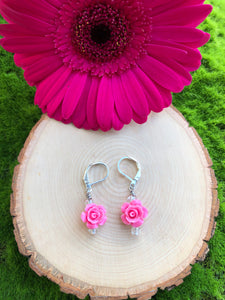 Rose earrings- pink style B