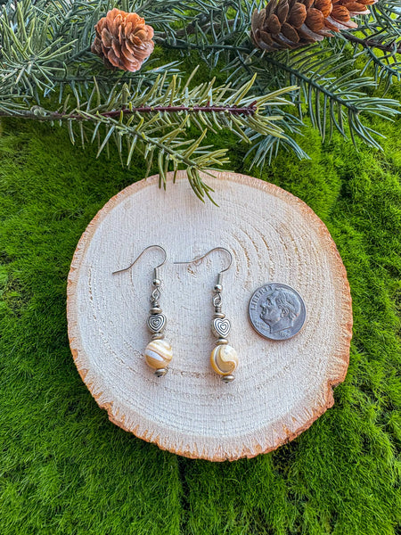 Mother of Pearl Heart Earrings