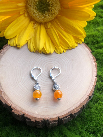 Sunshine earrings- scroll beads