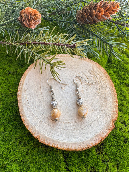 Mother of Pearl Heart Earrings