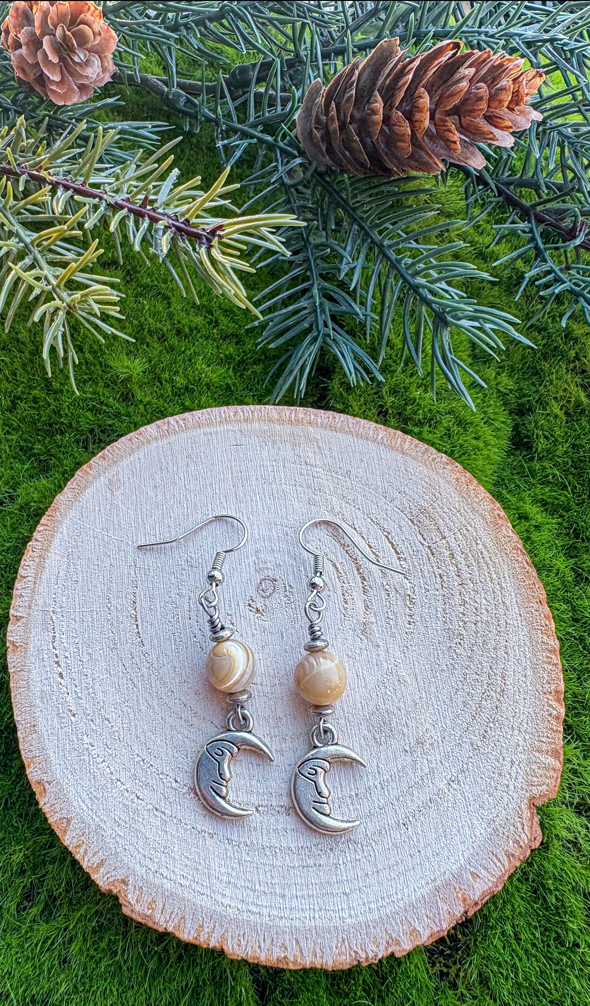 Mother of Pearl Moon Earrings
