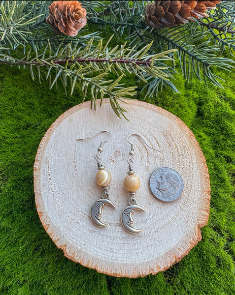 Mother of Pearl Moon Earrings