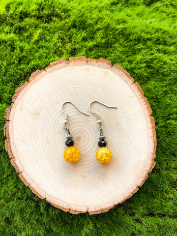 Game Day Earrings- black and gold